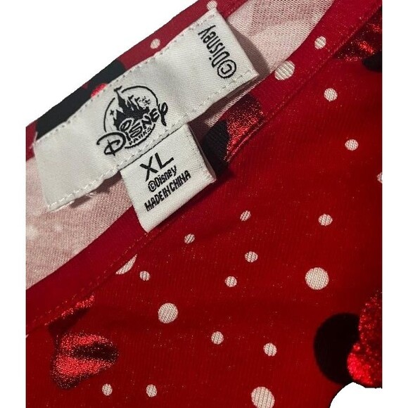 NWT Disney Parks Women’s XL Red Minnie Mouse Sequin V-Neck Short Sleeve Top - Picture 4 of 8